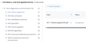 Vorhabens- und Antragsdokumente